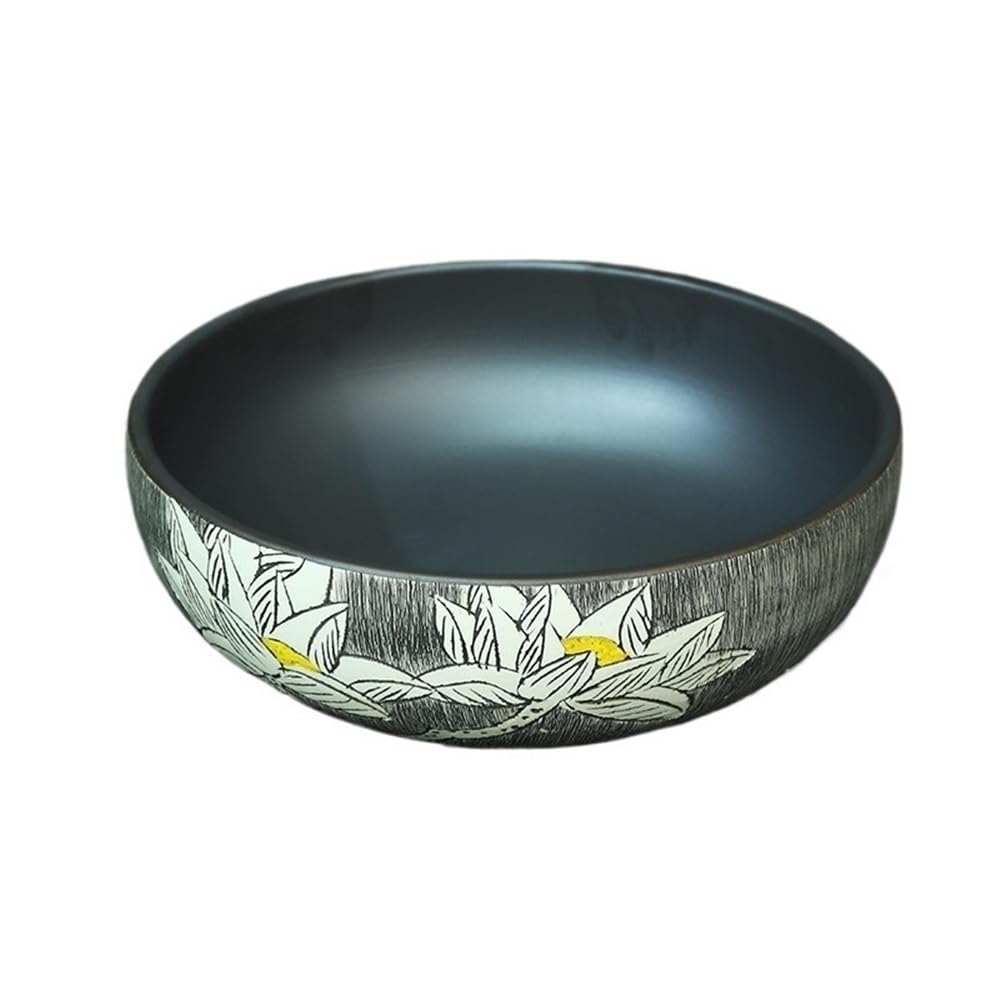 Hhmmei2024-23 Basin Sink Balcony Bathroom Retro Art Above Counter Basin Jingdezhen Ceramic Creative Wash Vessel Bowl