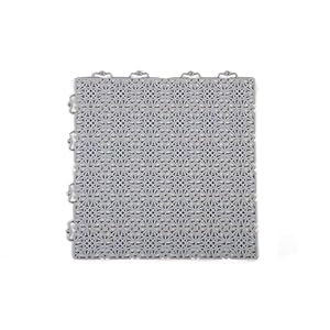 andiamo Kunststof tegel vloertegel tuintegel terrastegel balkontegel binnen en buiten waterdoorlatend weerbestendig onderhoudsvriendelijk duurzaam 38 x 38 cm, set: 35 tegels 5 m2, lichtgrijs