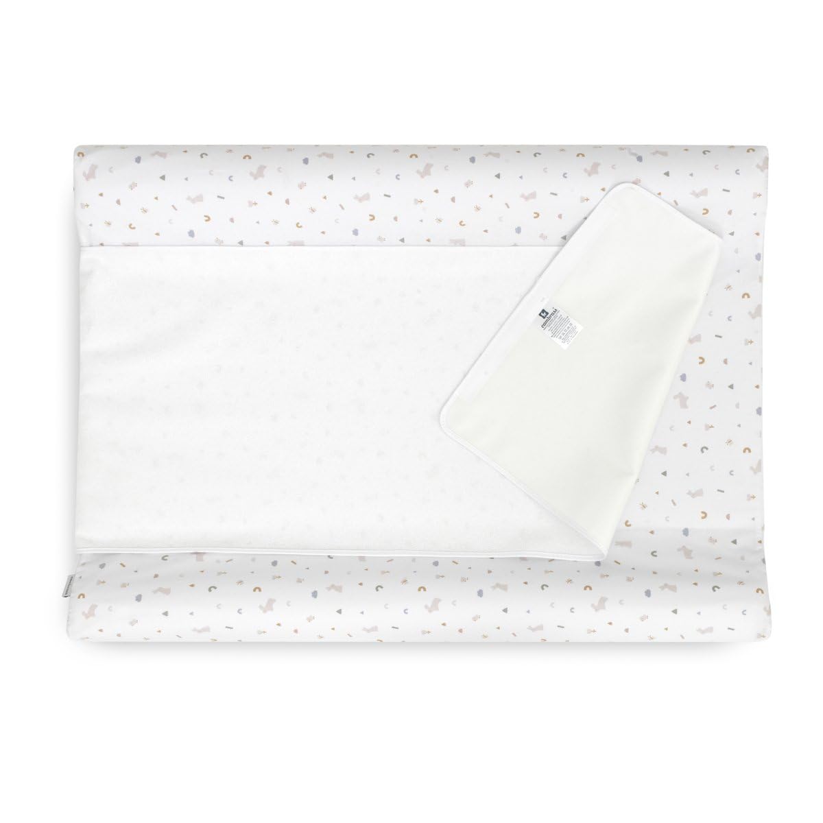 Cambrass - cambiador bebe para comoda bañera - adaptador rígido para cambiar al bebé - vestidor desenfundable 50x70x9 cm Rabbit Beige