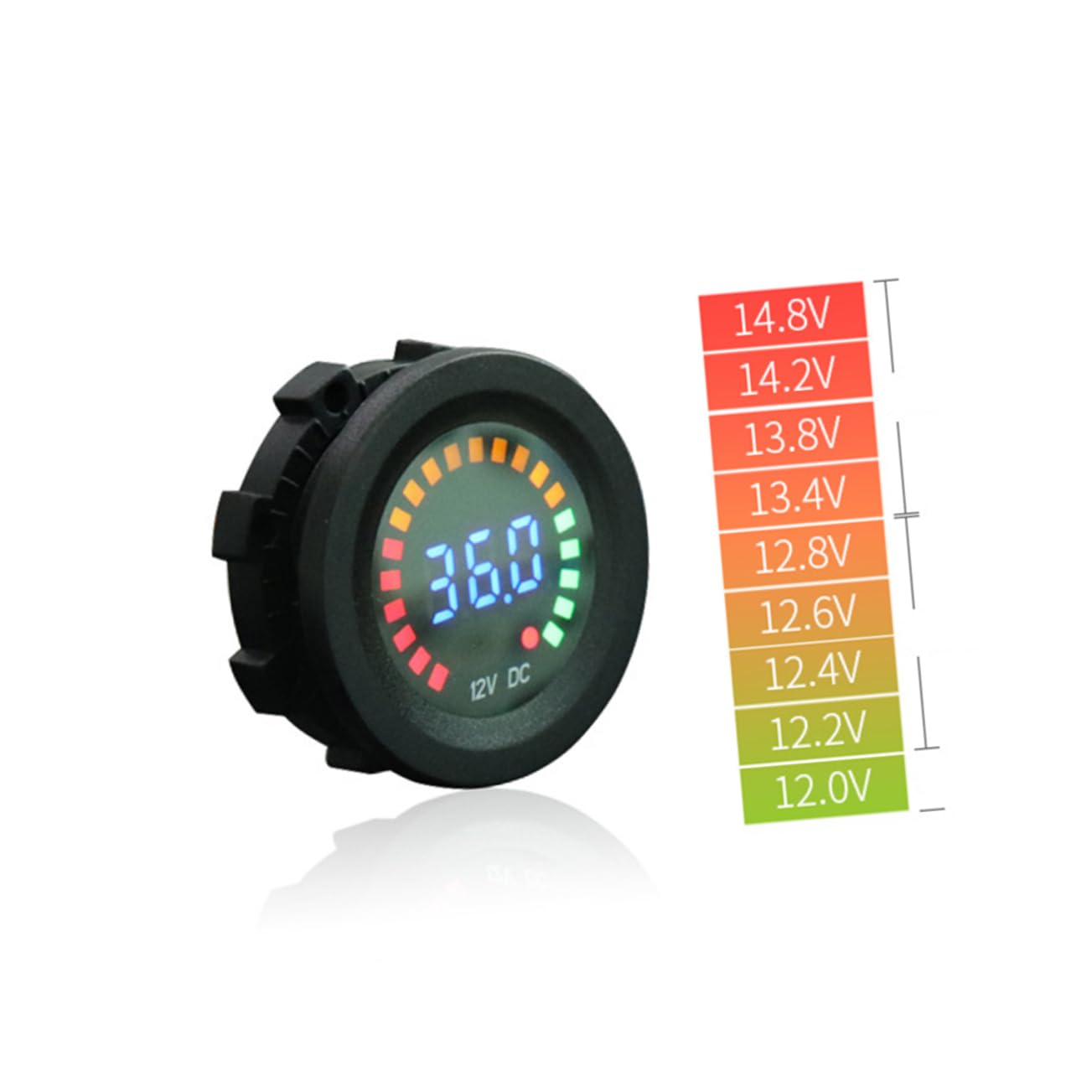 3pcs Automotive Battery Tester Digital Voltmeter Car Motorcycle Panel Led Display Dc