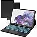 Tastatur Hülle für Samsung Galaxy Tab S8 Plus/S7 FE/S7 Plus 12,4 Zoll - 7 Farbige Beleuchtung Touchpad Tablet Cover - Beleuchtete Deutsches QWERTZ Layout Tastatur, Schwarz