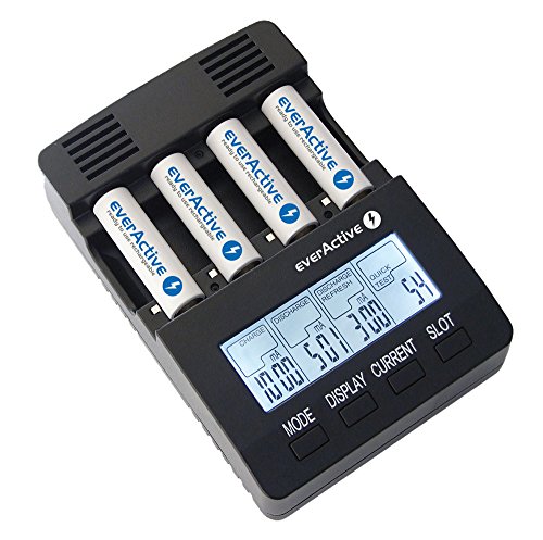 Cargador everActive NC-3000 de pilas recargables NiMH AA AAA 6