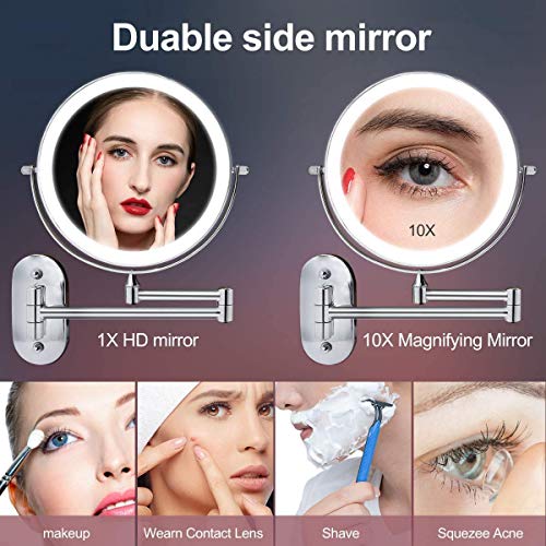 Miroir Rond de Maquillage Pivotant 360° pour Éviter les Traces - 4