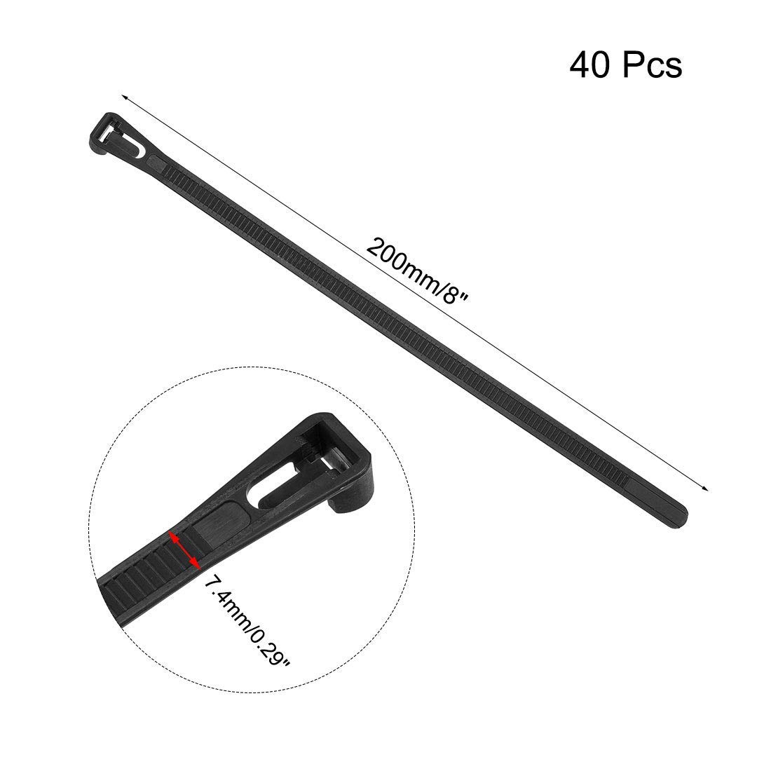 Nylon-Kabelbinder Selbstschließend – 20,3 Cm Lang, 4 Mm Breit, 500 Stück, Schwarz, UL 94 V-2 – Für Kabel, Werkstatt & Haushalt