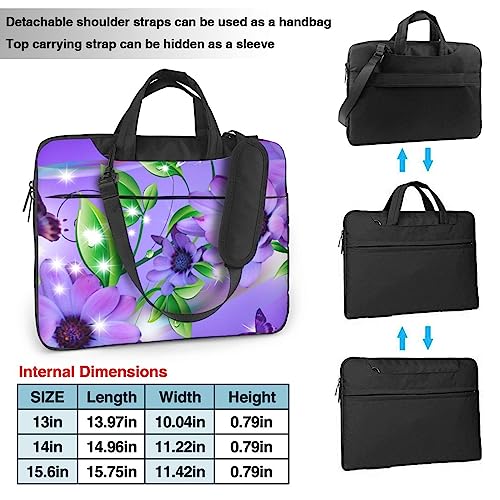 Sacoche ordinateur portable violette à imprimé fleur pour le bureau - 3