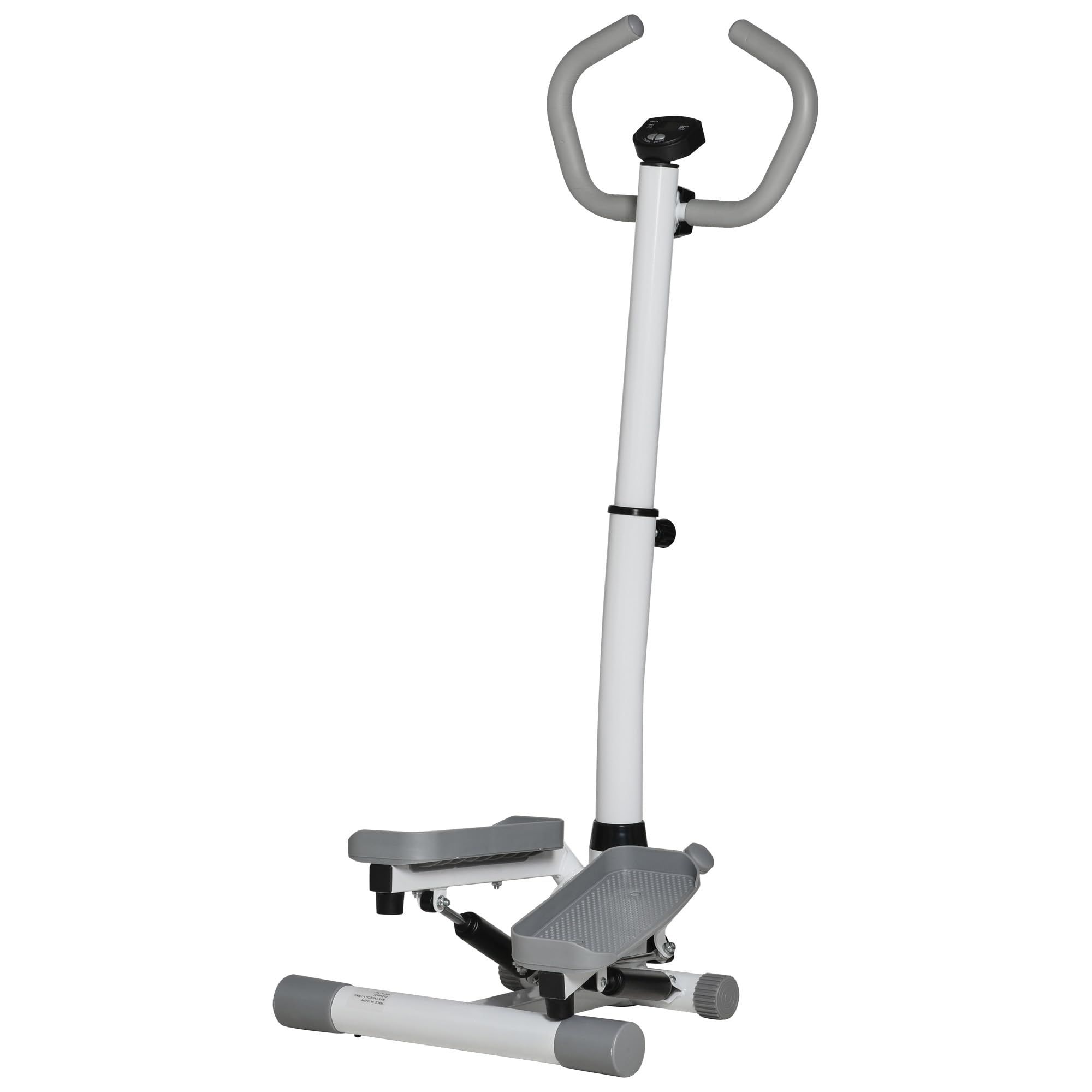 HOMCOM Stepper mit Handgriff Fitness Heimtrainer für Zuhause klein Fitnessgerät für Bein- und Po-Training mit LCD-Bildschirm einstellbare Geschwindigkeit Metall ABS 55 x 53 x 118-128 cm