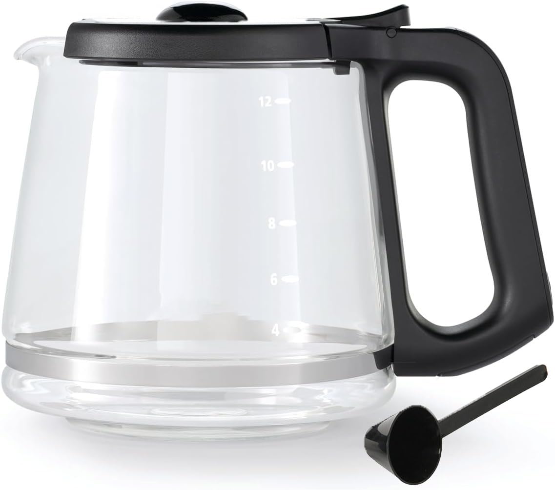 12 Cup Coffee Pot replacement Compatible Mr. Coffee replacement pot, Fit RF, LM, PC & SC series,BVMC-RF300, BVMC-MSX23, BVMC-MMX23,BVMC-SC12BL1-2,BVMC-PL12BL1-NP,BVMC-EM100 Series, Free coffee spoon