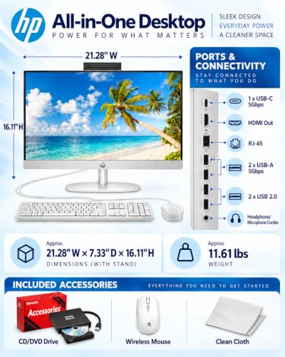 HP 24" Touchscreen All-in-One Desktop Computer, 16GB RAM, 512GB SSD - image 8