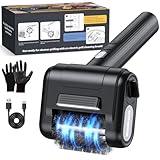 Electric Rechargeable Grill Brush,Grill Cleaner for Outdoor Grill with 800 RPM Motor - Bristle Stainless Steel Grill Cleaner with LED Light for BBQ, Heavy Duty Grill Cleaning Tool（Black）