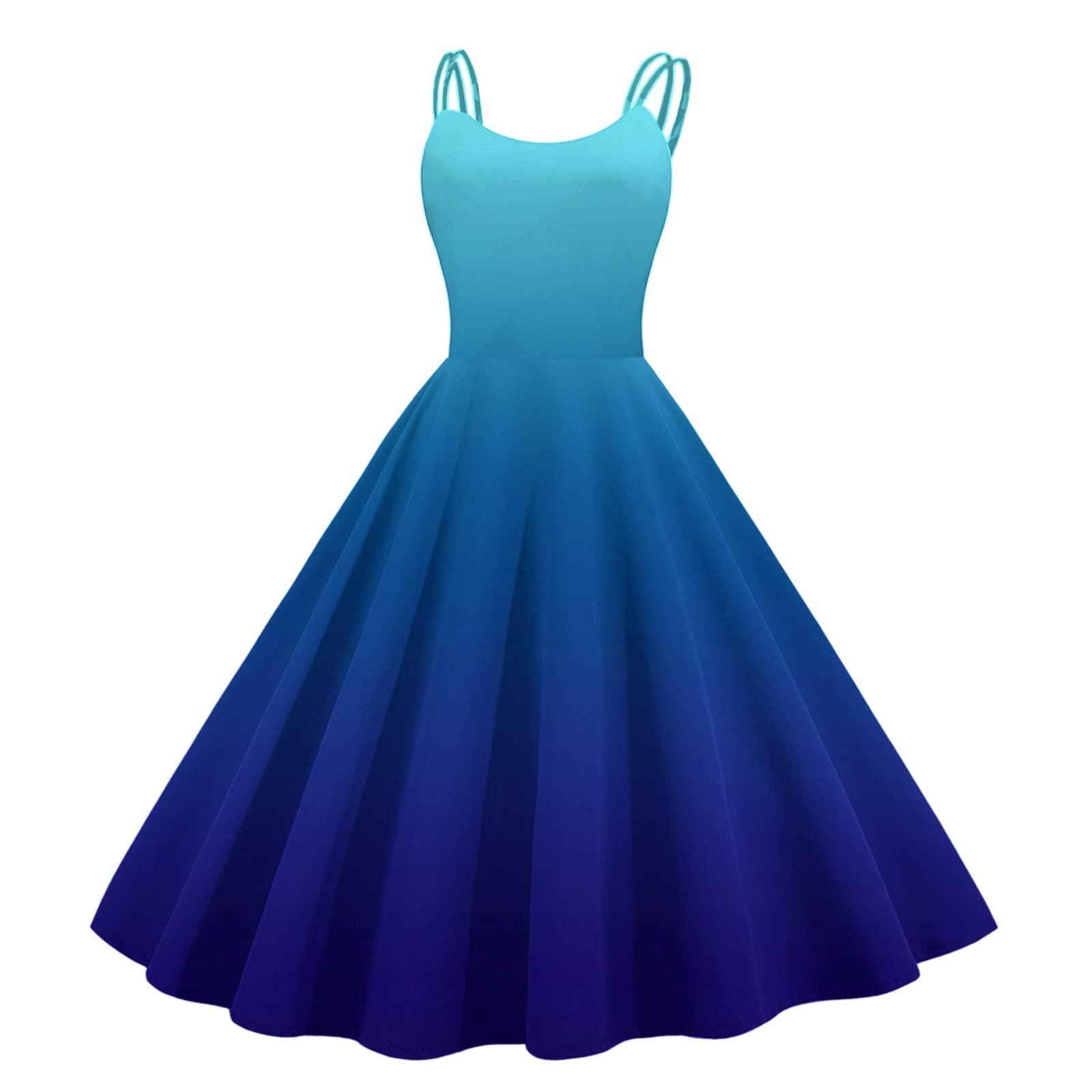 Generisch Vestido retro swing en línea A, vestido de fiesta para mujer, vestido de fiesta de los años 50, vestido rockabilly, vestido de festival, elegante, para bodas, fiestas, sin mangas, cuello halter,