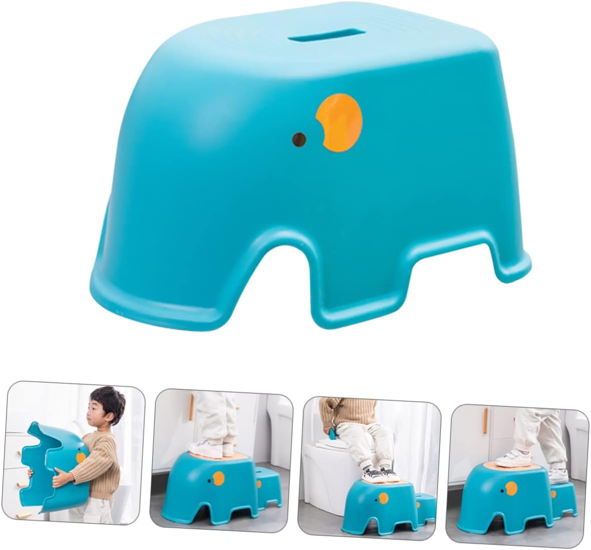 Textured Non Slip Step Stool for Children, Lightweight PP Blue