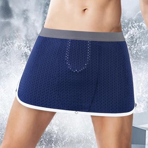 Evankin Men's Boxer Brief Underwear Hollowed Mesh Ice Silk Underpants Arlo Boxer Pants Loincloth Sleepwear Athletic Shorts2