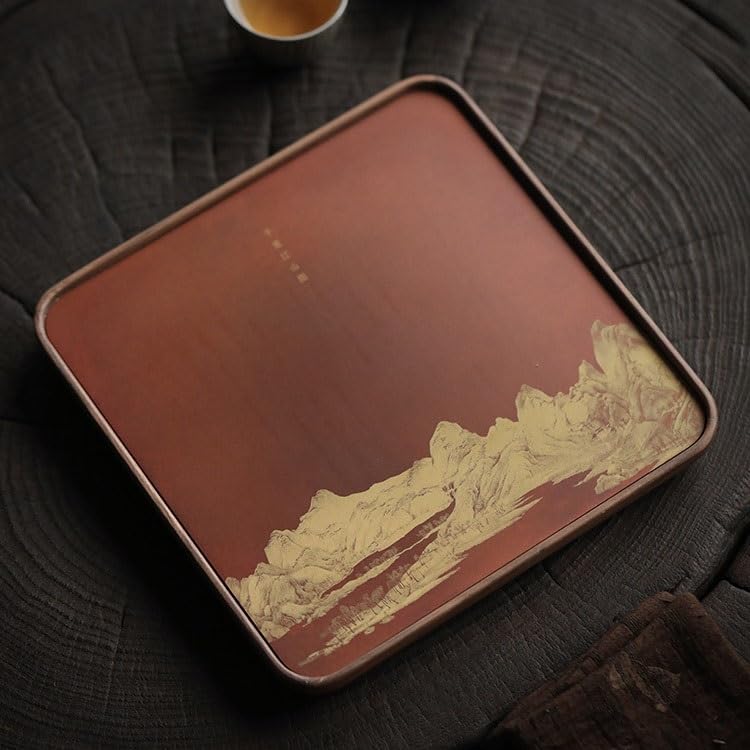 Bandejas Servir Comida Bandeja de té Color Cobre, Bandeja Qianli Jiangshan, seco Nogal for una Persona, Mesa pequeña, Comedor Mesa Cama