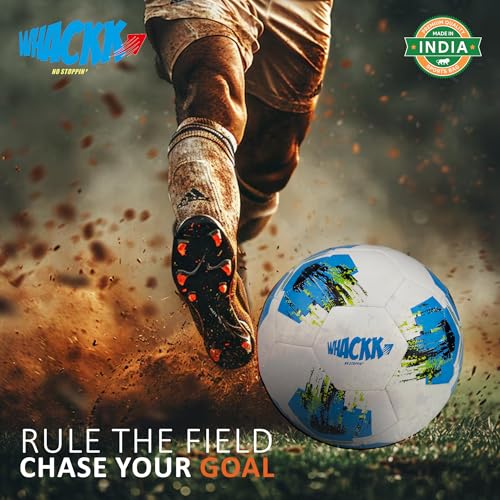 Image of WHACKK Zico HT-PU Football Size 5 Soccerball Hand Stitched for Practice & Training - Original PVC Waterproof. 3 Layered Ideal Sports Ball for All Ages on Ground, Grass and Turf
