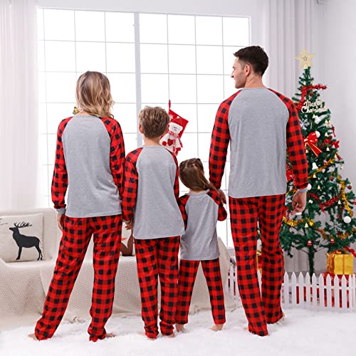 Christmas Pajamas for Family, Cousin Crew Buffalo Plaid Long Sleeve Family Christmas Pjs Matching Sets Xmas Sleepwear3