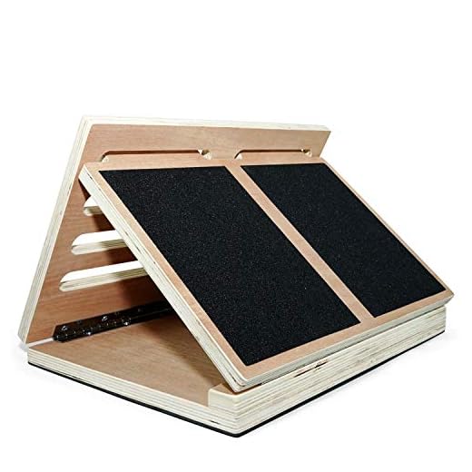 Yes4All Wooden Slant Board/Calf Incline Board - 4 Incline Level: 10, 20, 30 & 40 Degree - Support up to 350 lbs - Calf Stretcher Slant Board (Wood), B. Black - 4 Angles