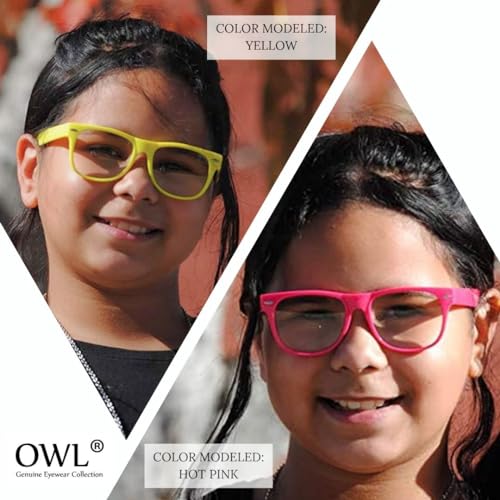 OWL Childrens Blue Light Blocking Glasses Clear Lens, Kids Fake Fashion Glasses, Toddler Screen Time Non Prescription Glasses3