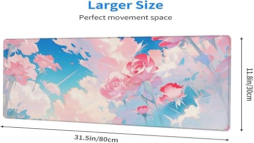 Miniatura 2 de Alfombrilla de mouse grande extendida para juegos, alfombrilla de goma antideslizante para escritorio, color rosa rosa, adecuada para escritorio,