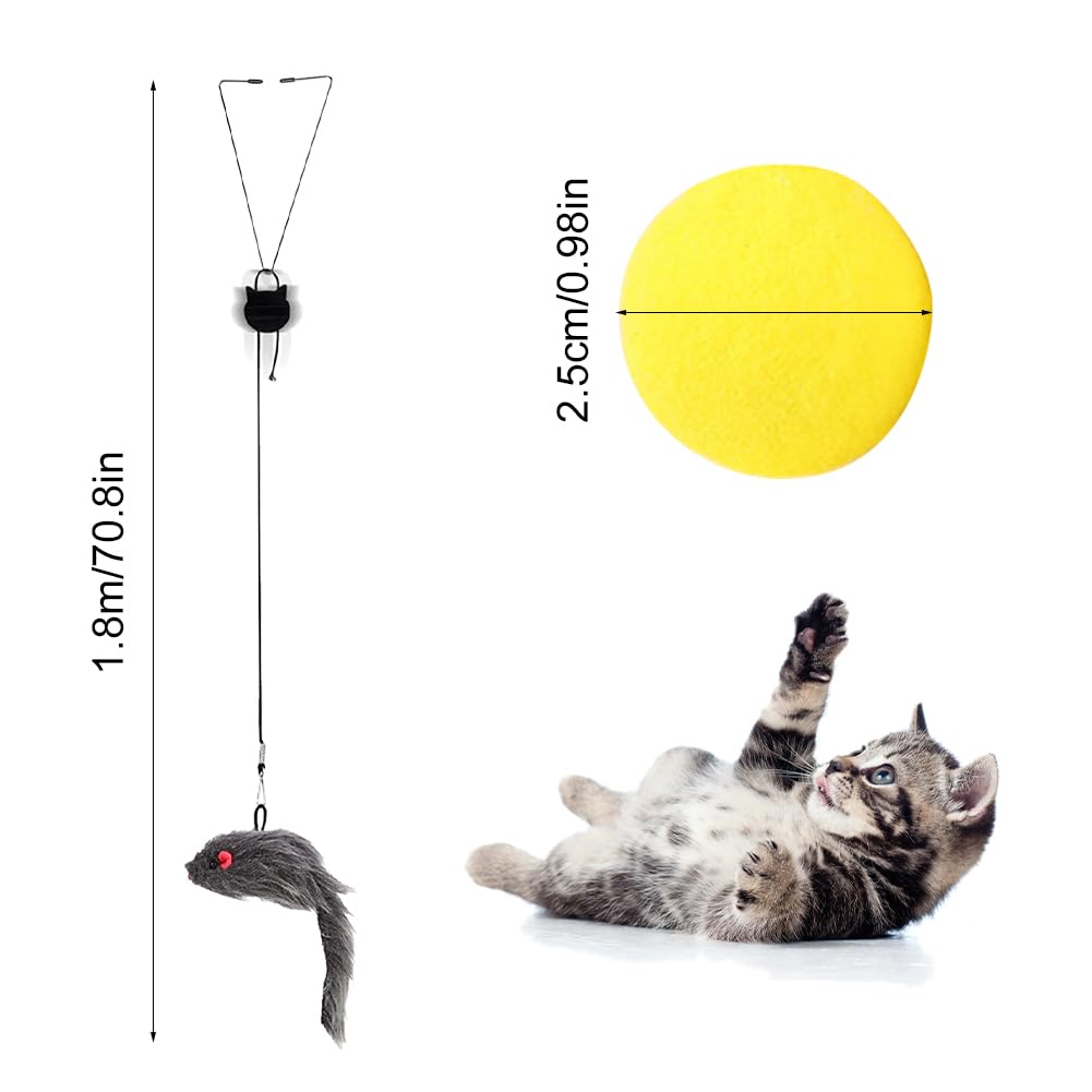 2 Giocattoli Appesi Per Gatti Con Topo - Giochi Interattivi Da Porta Per Caccia Ed Esercizio | Anti Noia - Foto 3