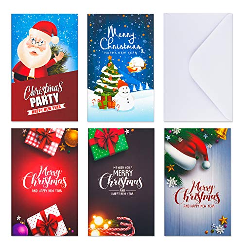 Christmas Gifts Card Money Holder in 5 Holiday Cute Festive Designs 30 Christmas Greeting Cards & 30 Envelopes
