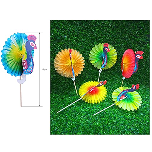 Cocktailspieße Pfau,50 Stück Pfau Cocktail Sticks Pfauen Holz Spiesse Party Deko Stäbchen für Bar Dekoration Tropische… - Image 3