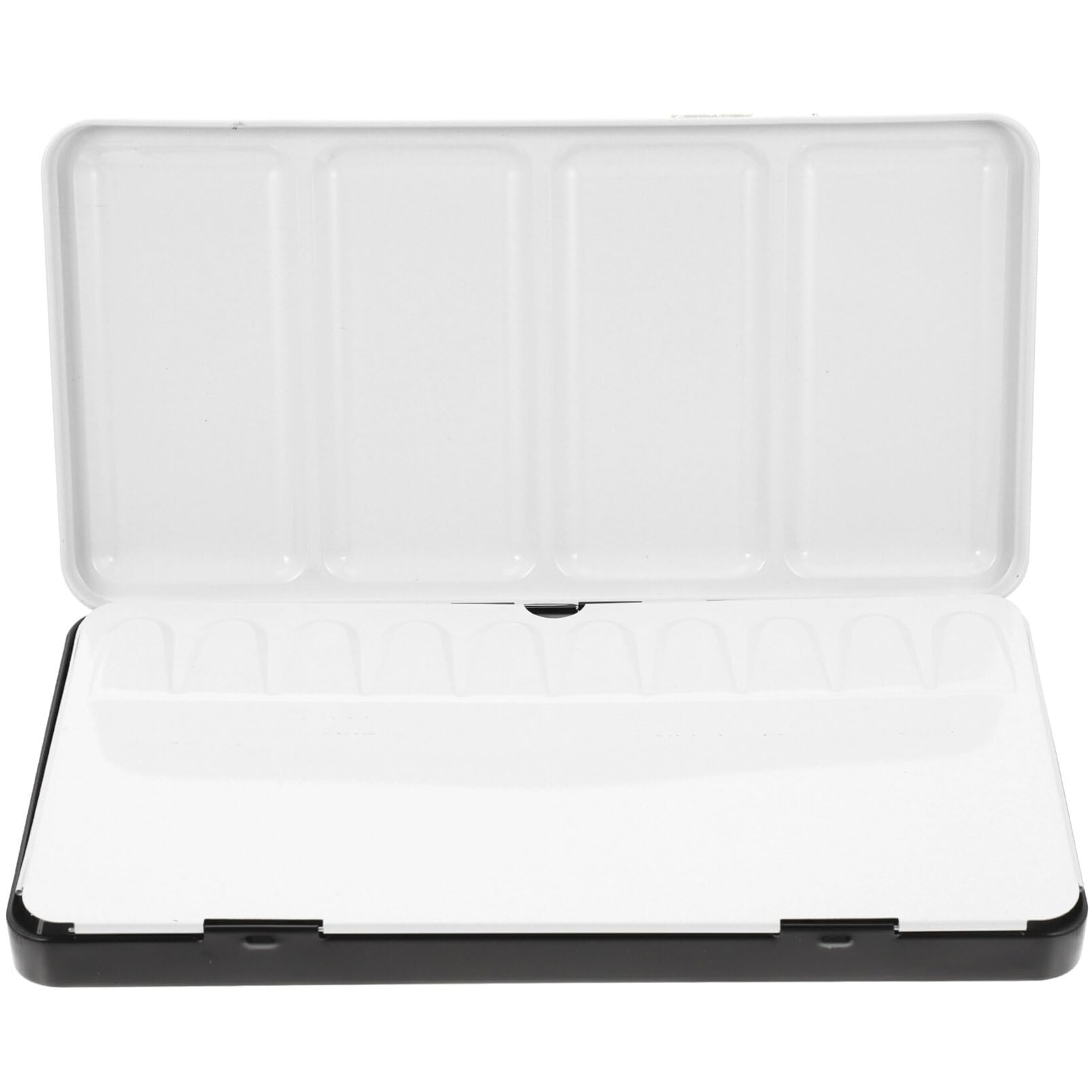 SEWACC Caja De Paleta De Latas De Acuarela Vacía Caja De Pintura De Metal Caja De Almacenamiento De Pigmento De Hierro Contenedor De Viaje con 48 Medias Sartenes Vacías para Manualidades