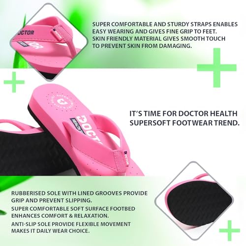 Image of DOCTOR HEALTH SUPER SOFT Women's Orthopedic Sandals And Slippers | Lightweight Anti-Skid Comfort Slides for Heel Pain Relief | Soft Cushion Sole Footwear for Everyday Use