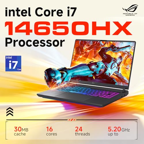 Image of ASUS ROG Strix G16 Gaming Laptop, NVIDIA RTX 5060, Intel i7-14650HX, 16 inch 1920x1200 FHD+ 165Hz 3ms, WiFi 7, Dolby Atmos, Hires Audio, HD+ Cam, 64 GB DDR5, 1 TB SSD, Windows 11 Pro, Accessories