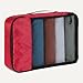Amazon Essentials 4-Piece Packing Cubes Travel Accessories Set, Luggage Organizer with Double Zipper, Mesh Top, 100% Polyester, Small/Medium/Large/Slim, Red (Previously Amazon Basics)