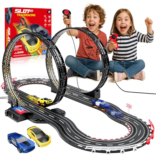 YOOHBERRYS Pista de Coches para Niños, 1:64 Pista de Carreras Electrica con 2 Coches, USB, Control Remoto, Contador Vueltas, Bucle 360°, Pista Autos Niños A Partir de 3 Años Juguete Regalos (308CM) YOOHBERRYS Pista de Coches para Niños, 1:64 Pista de Carreras Electrica con 2 Coches, USB, Control Remoto, Contador Vueltas, Bucle 360°, Pista Autos Niños A Partir de 3 Años Juguete Regalos (308CM)
