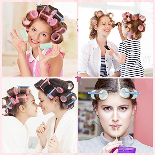 Set di 18 bigodini per capelli autoaderenti, con