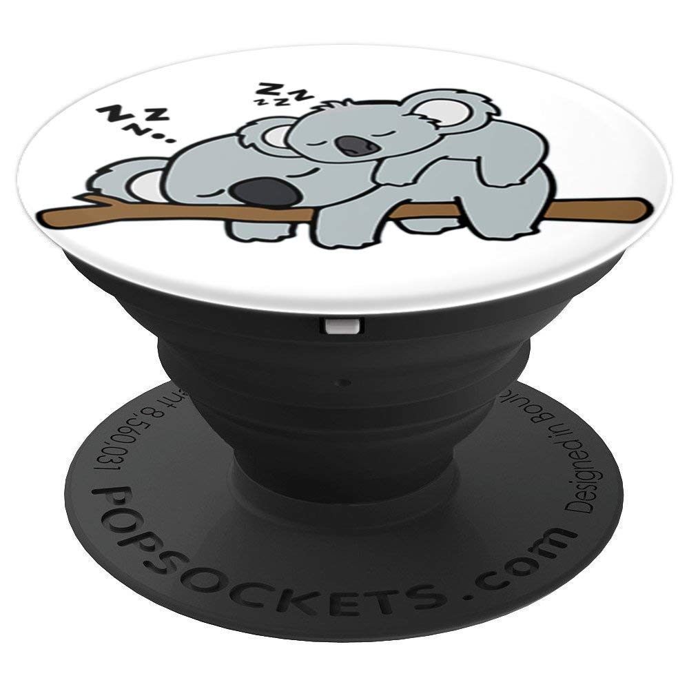 Funny Cute Lazy Baby Koala Pair With Koala Mama Bear White PopSockets PopGrip: Swappable Grip for Phones & Tablets