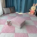 【Doux et agréable pour la peau】 - Ce tapis de sol en mousse puzzle peluche est fabriqué en EVA de haute qualité et en velours peluche, doux et confortable au toucher, ne peluche pas et ne se décolore pas après lavage.