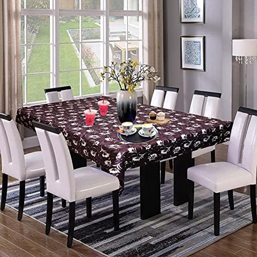 Image of Dakshya Industries PVC Waterproof Withoutlace Dining Table Cover (Size - 54X78 Inch) Rectangle 6 Seater Heat Rasistant Table Cloth (T11)