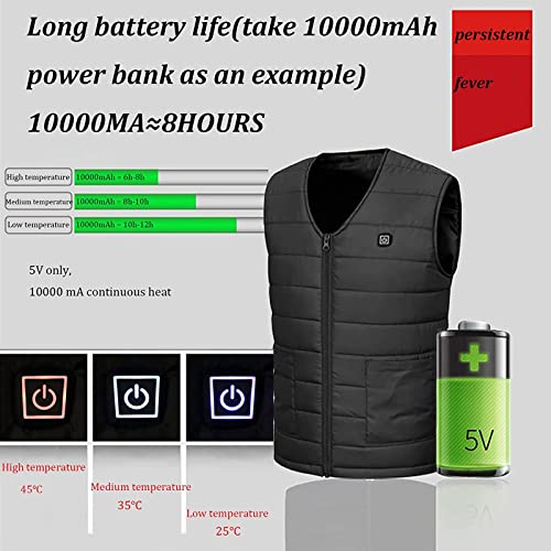 Chaleco calefactable DRFGHK para acampar al aire libre con carga USB 2