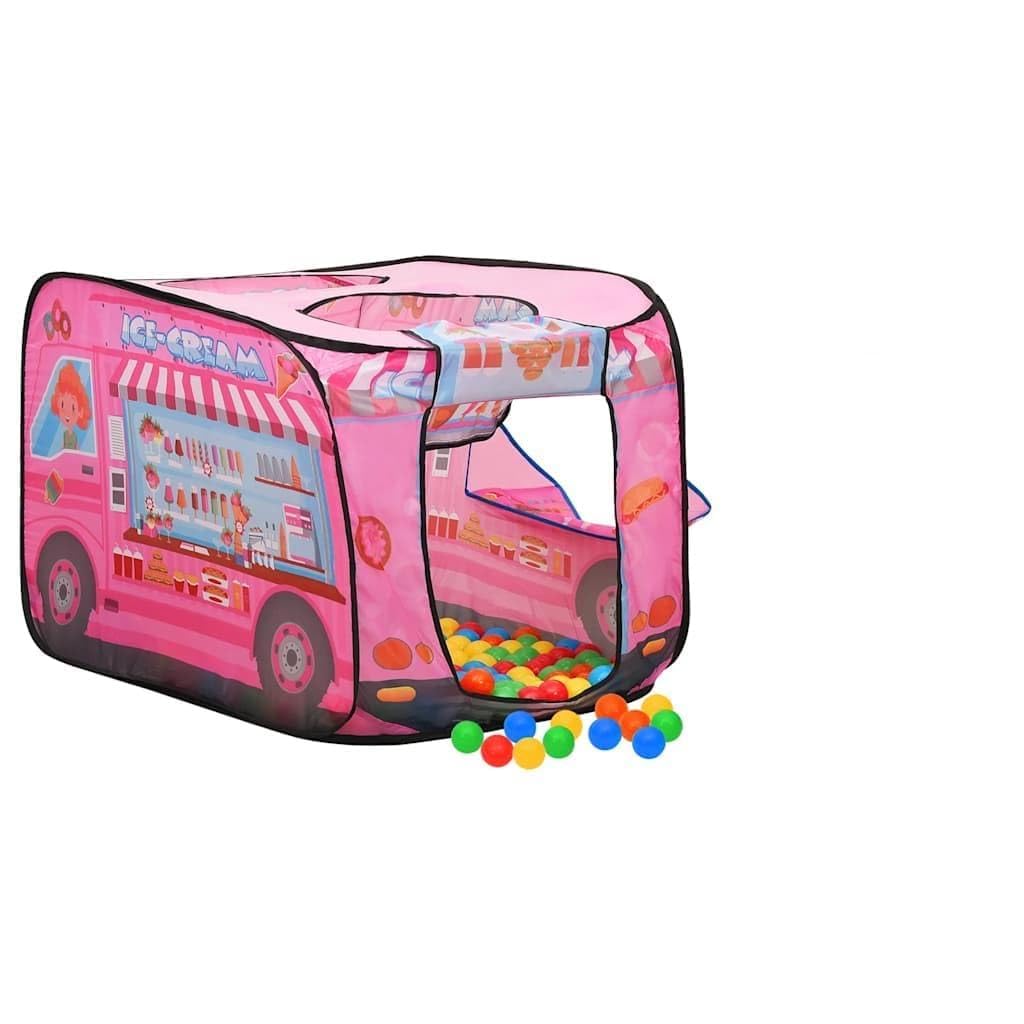 Kinder-Spielzelt mit 250 Bällen, Rosa, 70 x 112 x 70 cm, 170T Polyester, Stahl, PE, Spielzelt für Indoor, Garten, Camping und Strand, mit Tragetasche