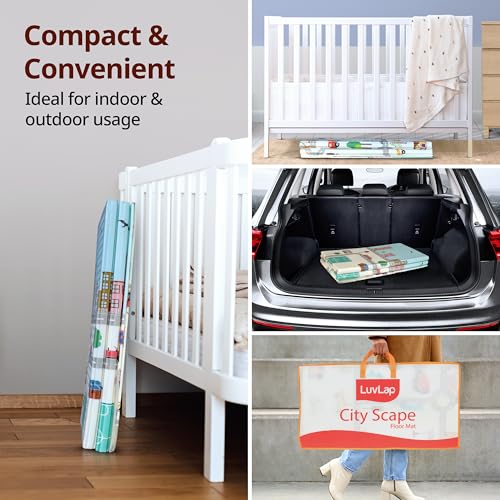 Image of LuvLap Cityscape Double Sided Water Proof Baby Floor Mat, Multicolor, Reversible Floor mats for Kids, Baby mats for Floor, Crawling Baby, Extra Large Size, 6'5 inch x 4'10 inch (195.5cmx147cm), 0.8cm Thick