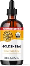 Vimergy Goldenseal Tincture Herbal Supplement – (57 Servings) 10:1 Extract Equivalent of 2000mg Herbal Equivalent– USDA Organic, Vegan, Alcohol-Free Golden Seal herb Drops Great for Tea (115 mL)