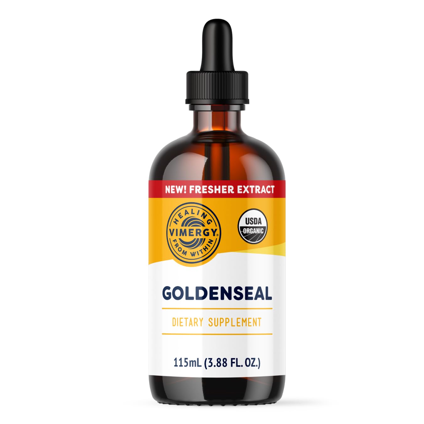VimergyUSDA Organic Goldenseal Extract, 57 Servings – Alcohol-Free Goldenseal Tincture - Gluten-Free, Non-GMO, Kosher, Corn-Free, Soy-Free, Vegan & Paleo (115 ml)