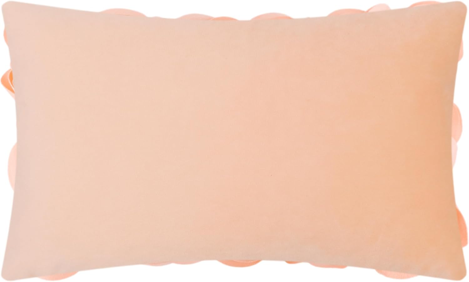 KINGROSE 3D Flower Throw Pillow Cover Decorative Pillow Case Soft Cushion Cover for Sofa Couch Living Room Home Spring Bedroom Velvet 12 X 20 Inches Peach Pink