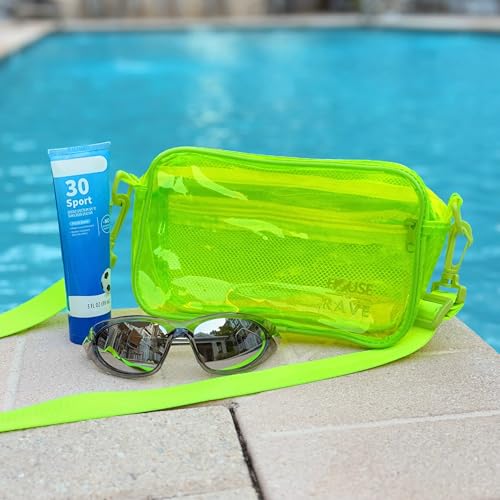 Clear Crossbody Bag - Neon Rave Bag - Clear Festival Bag for Women Men - Jelly Bag - Vegan Leather Carry Bag2