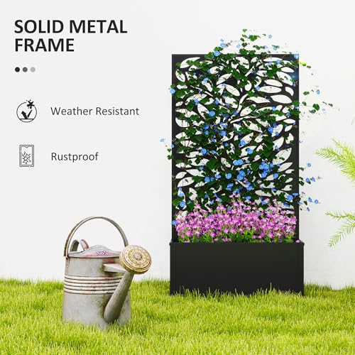 Evita miradas con esta jardinera exterior con panel protector de diseño 7