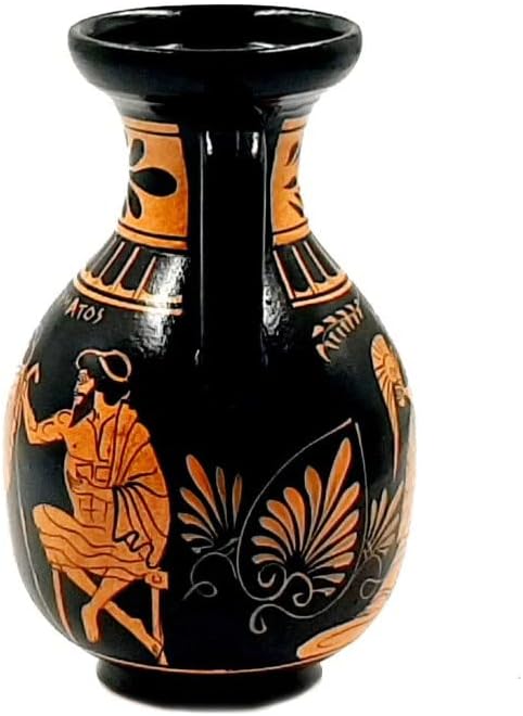Ancient Greek Vase 17cm,Red Figure Amphora,Shows Classroom Situation