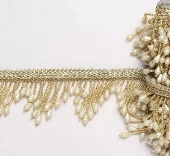 DIVERA Handmades Cream Zig-Zag lace withHanging Design Beautiful desigen. (Pack of 4meter, width-50mm) Used in Saree, Suit, and Many More Purpose. (B0CRQ1ZM8G) Amazon Price History, Amazon Price Tracker