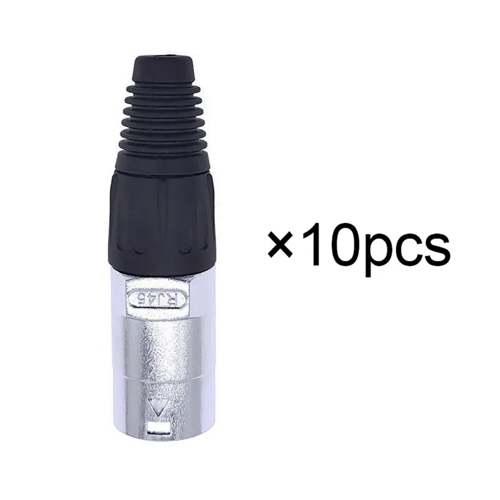 10 sztuk 8p8c RJ45 złącze robocze sieciowe IP65 D panel Ethernet (10 x srebrne)