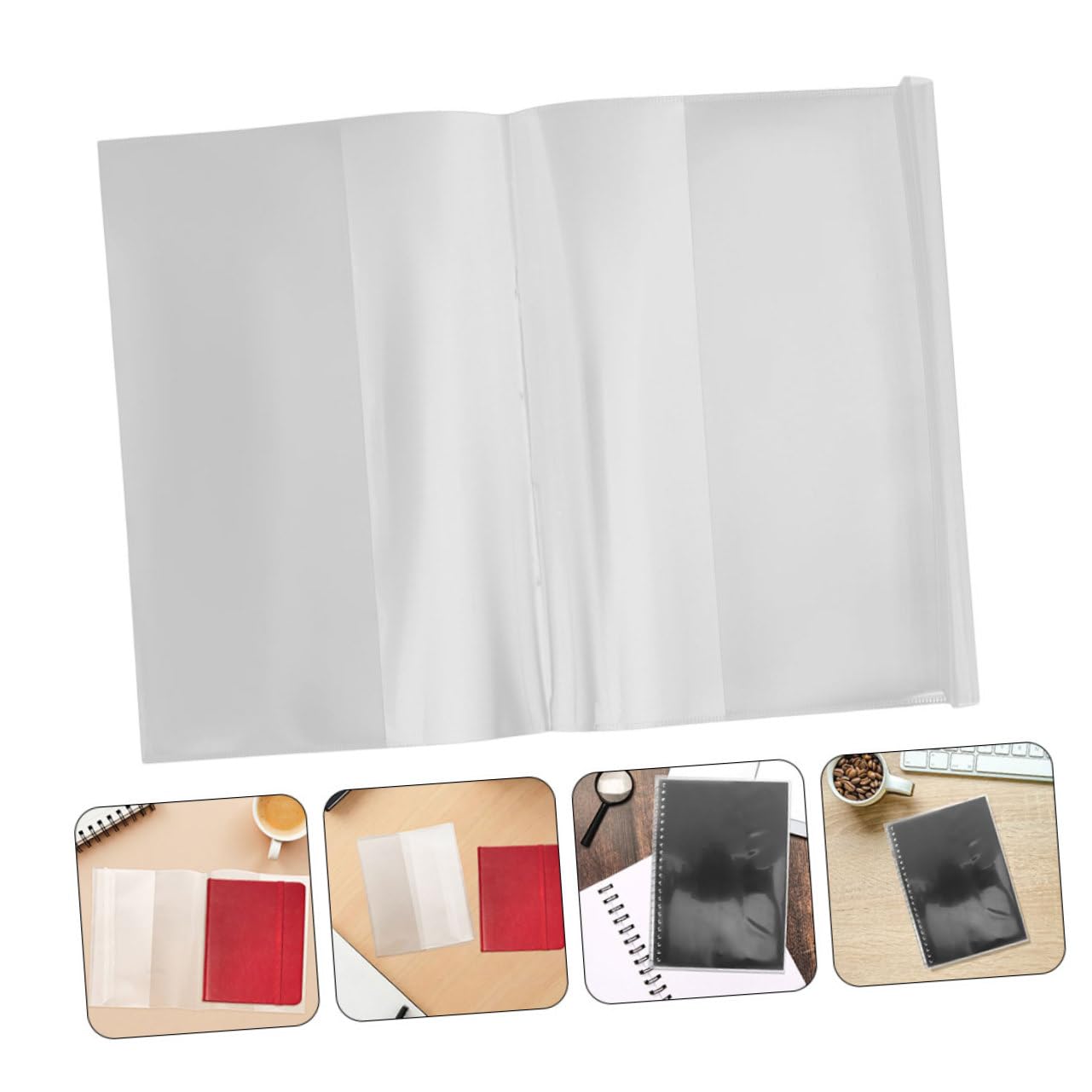 OSALADI 40 Piezas Unidades Funda Libros y Planificadores Transparente de Plástico Resistente Polvo y Arañazos Reutilizable para y Cuadernos