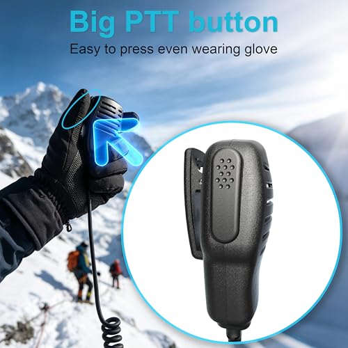 Image of SAMCOM Walkie Talkie Shoulder Mic 2 Pin Remote Wire Shoulder Microphone | Portable Handheld Police Label Mics K Standard with Rotating Clip PTT for FPCN30A FPCN10A Pro FPCN20A FWCN30A Radios