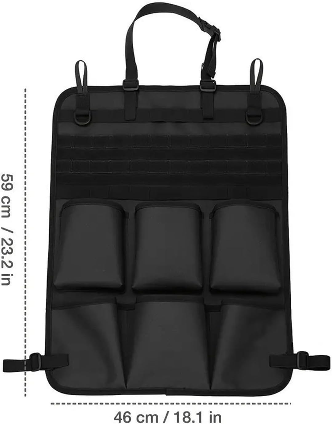 PETRELS Car seat back storage organizer Car Backseat Organizer Hanging Storage Bag Road Trip Travel Accessories(Khaki)