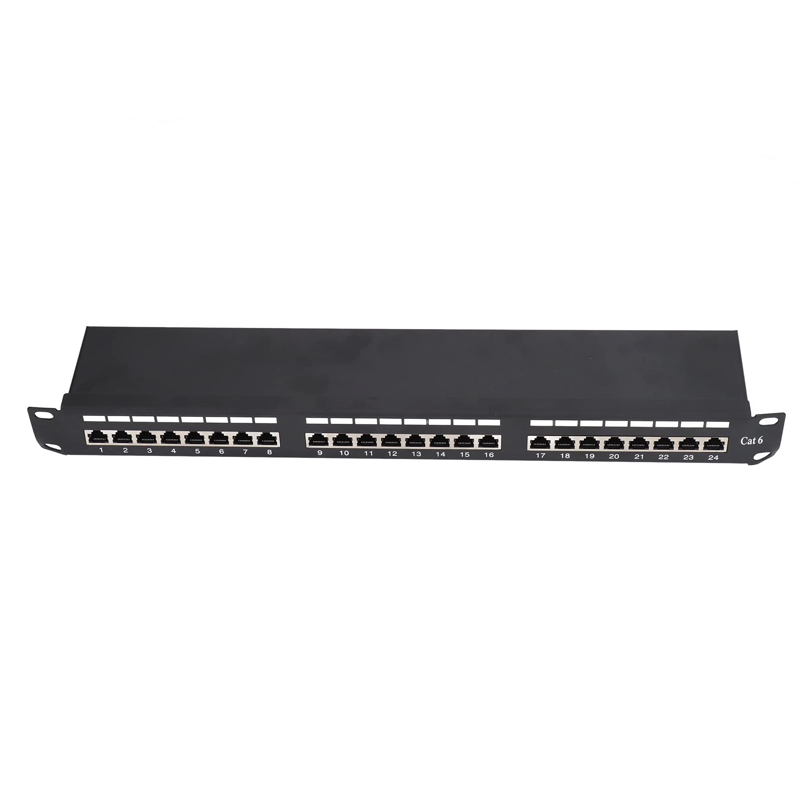 Fafeicy Câble de Panneau de Brassage 24 Ports Coupleur blindé Cat6 RJ45 Réseau Passant Via Ethernet en Ligne, Longue Durée de Vie, Installation Facile, Gestion des Câbles, Excellent Matériau pour