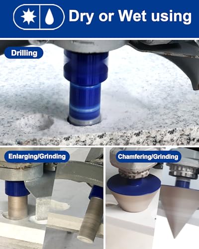 Image of SHDIATOOL Tile Diamond Drill Bits Set,Porcelain Hole Saw, Cutter for Marble Ceramic Granite 6pieces(20 /25 /35 /50 /20MM /2 inch)
